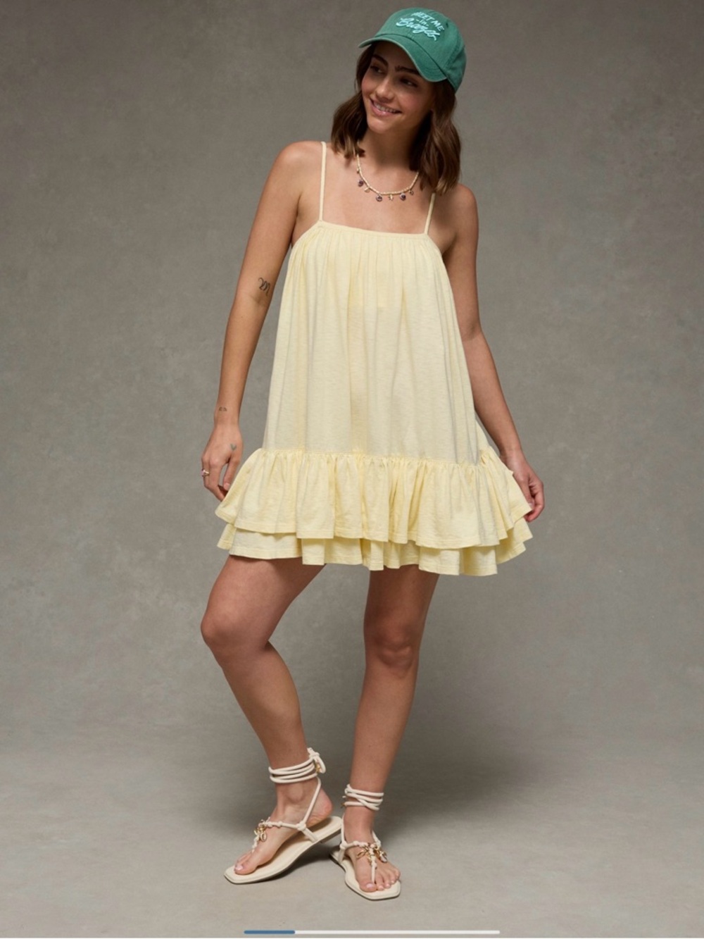 ISO! AE Sunchaser Knit Ruffled Mini Dress XL - Picture 2 of 2
